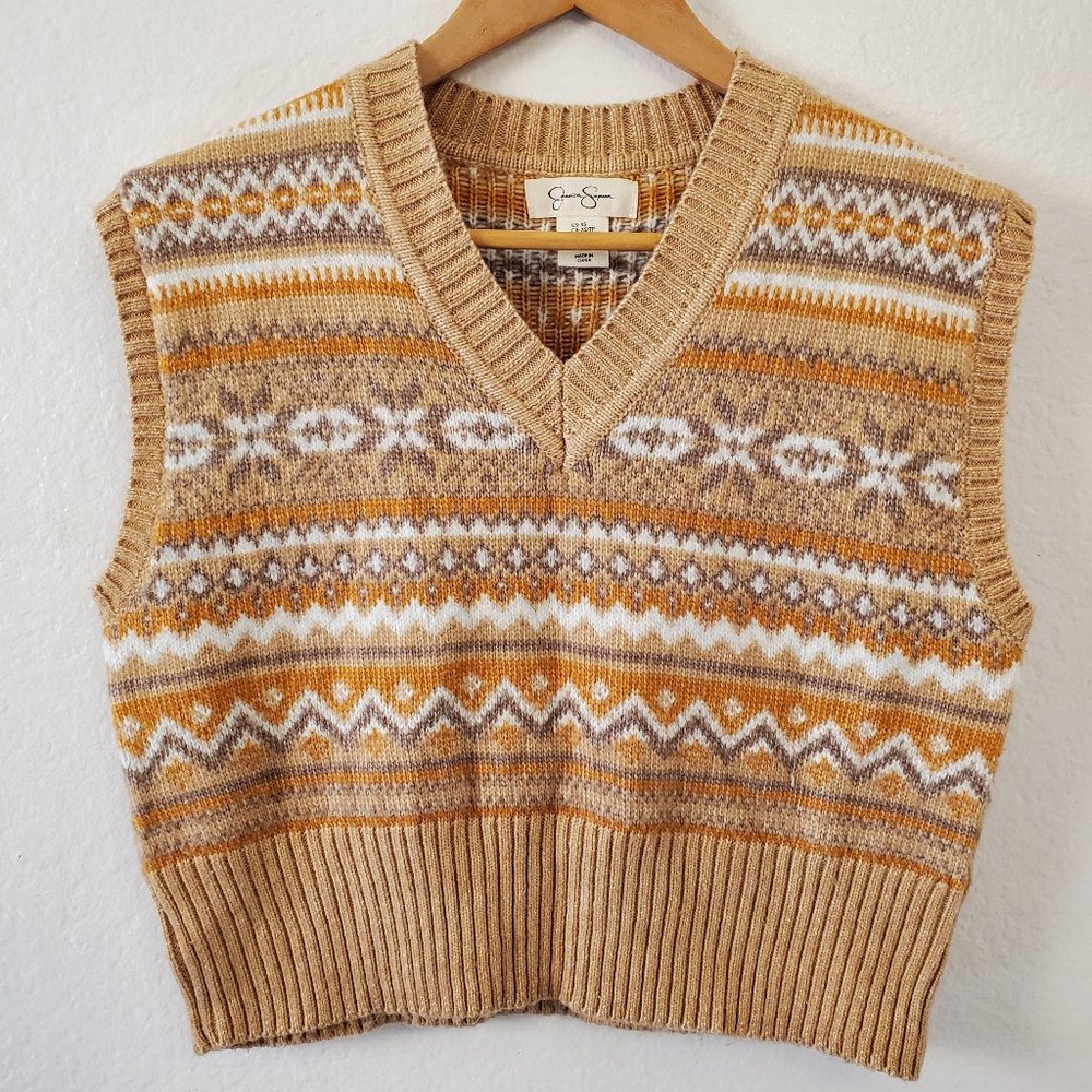 Fair Isle v neck knit sweater vest